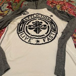 Affliction Long sleeve with Hoodie
